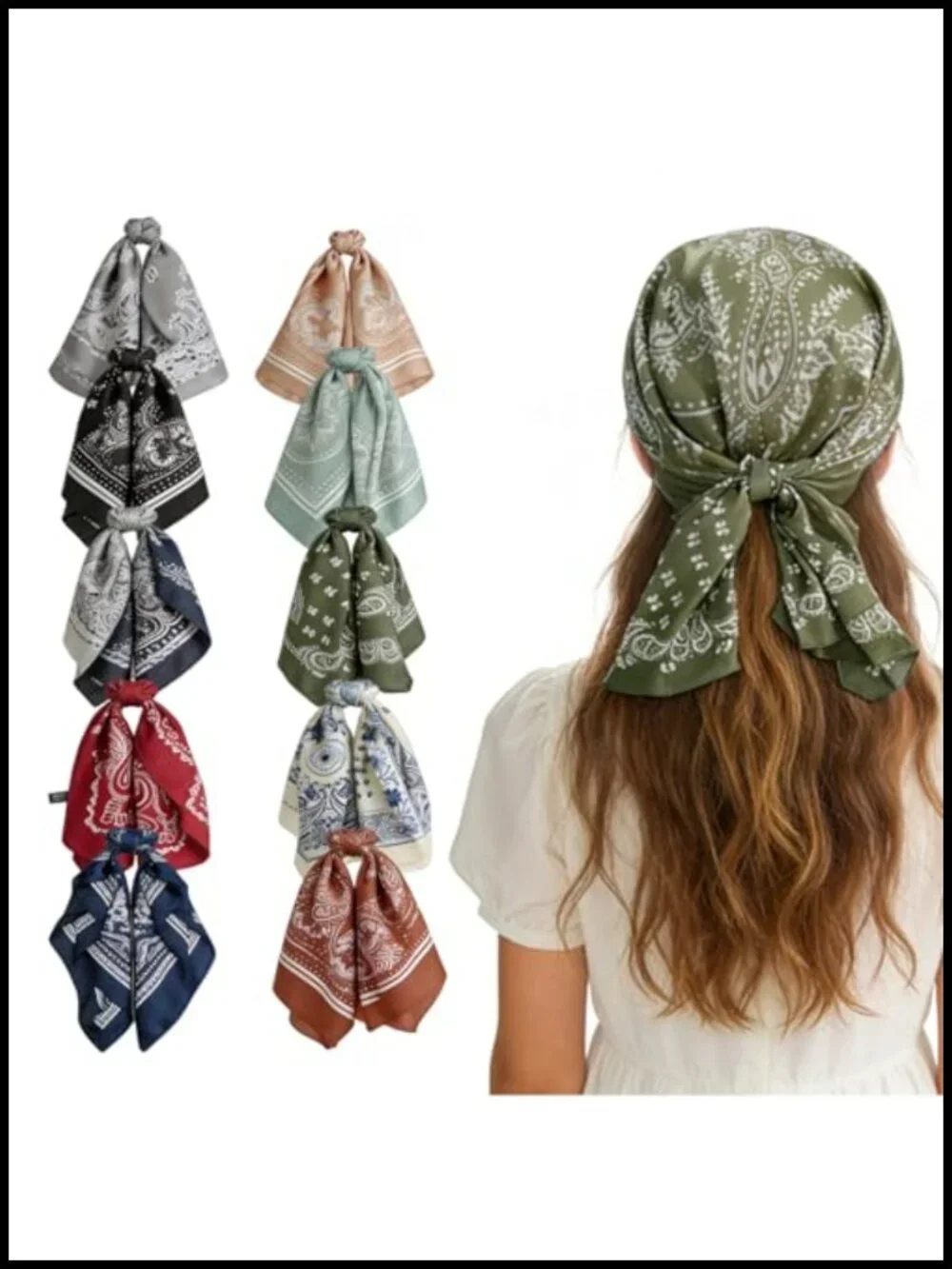 10 Pack Satin Head Scarves Square Neck Scarf for Hair Wrap Party